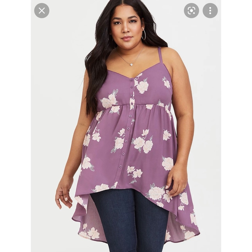 NEW size 2 Torrid Purple floral high low top